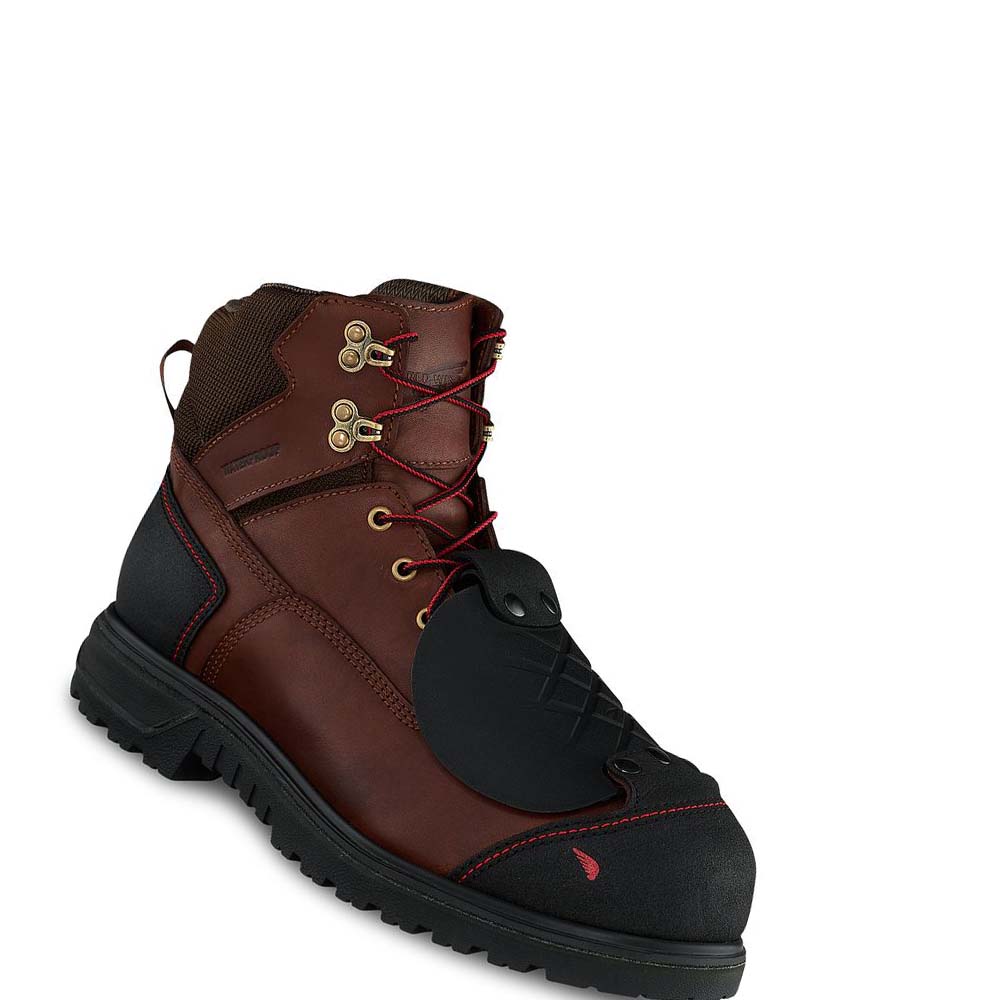 Red Wing Brnr XP 6-inch Safety Toe Metguard Men\'s Waterproof Boots Burgundy | ZA 39MQZ